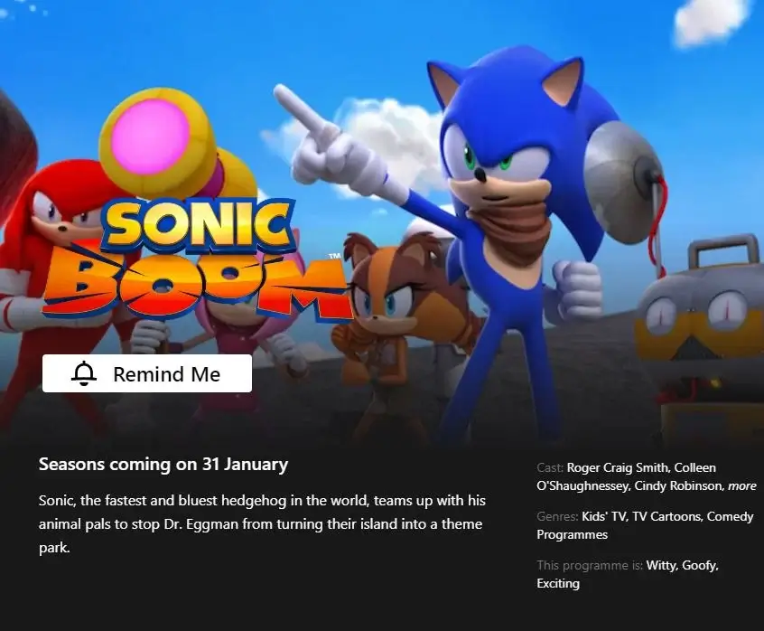 Netflix US To Stream 'Sonic Boom' From Late January 2023 - What's