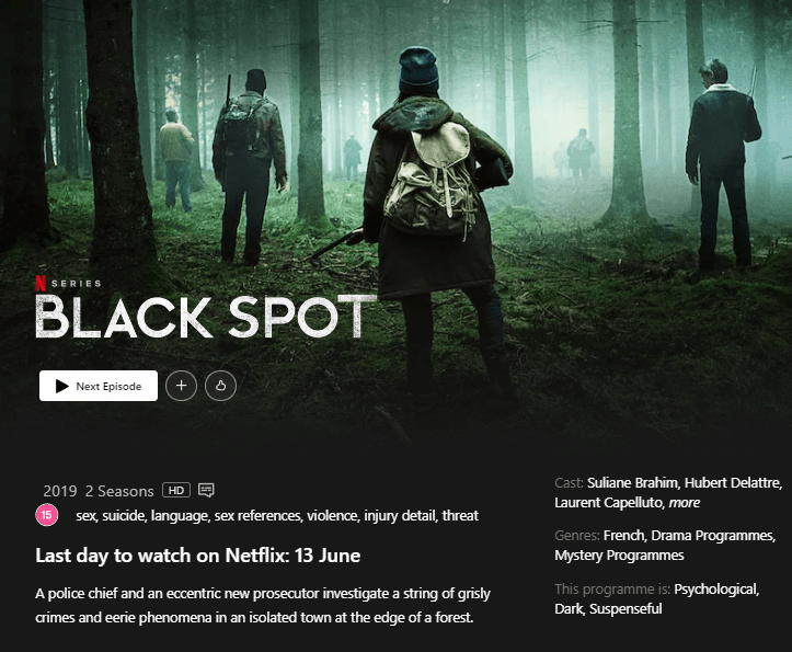Black Spot Leaving Netflix