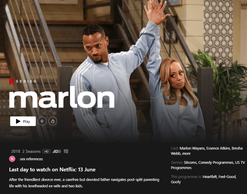 Marlon Removal Notice On Netflix