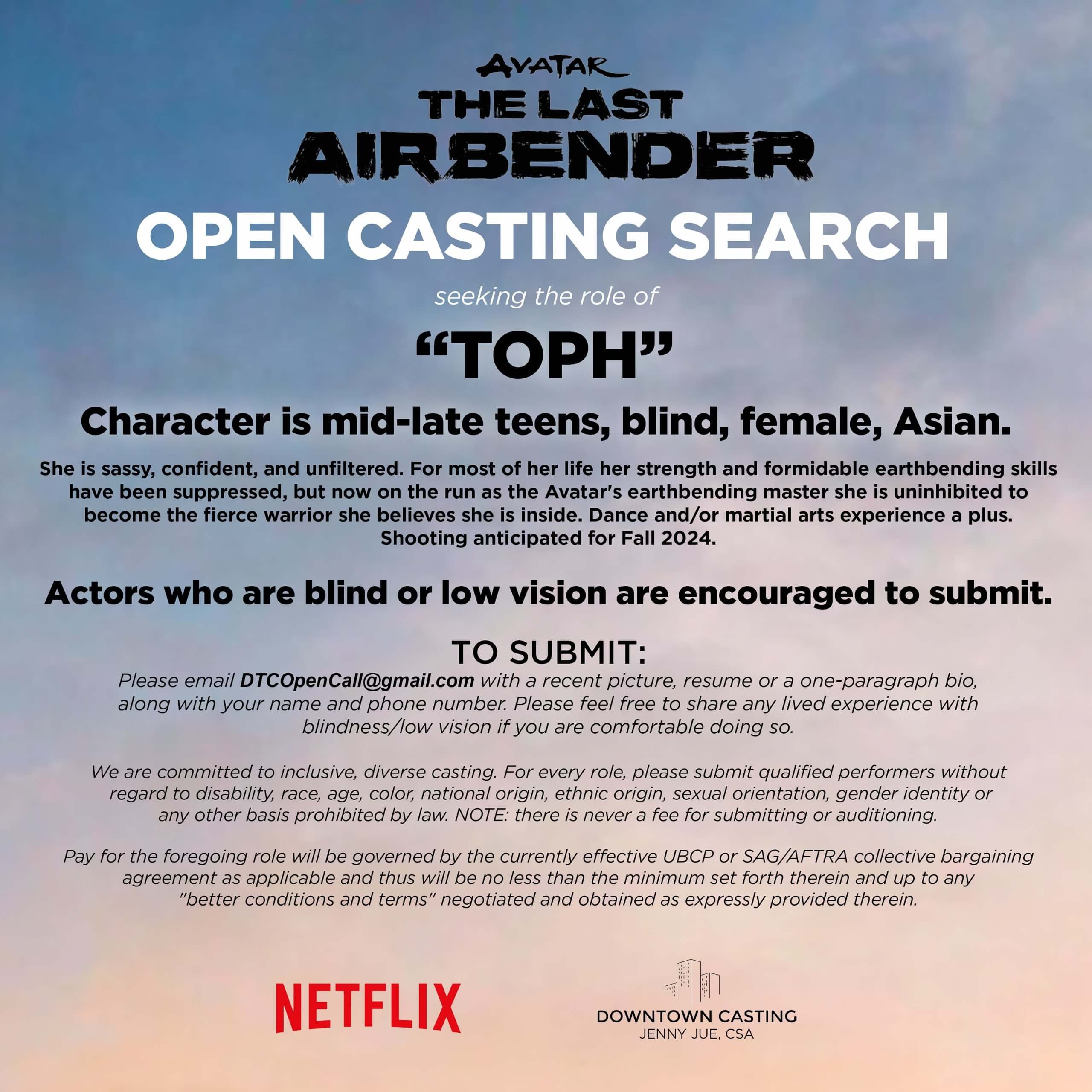 Open Casting Call For Toph Avatar The Last Airbender Netflix Scaled