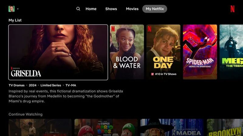 Revisión de la interfaz de usuario de Netflix Aplicación de TV Netflix