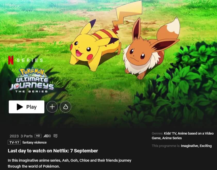 Pokemon Removal Dates On Netflix