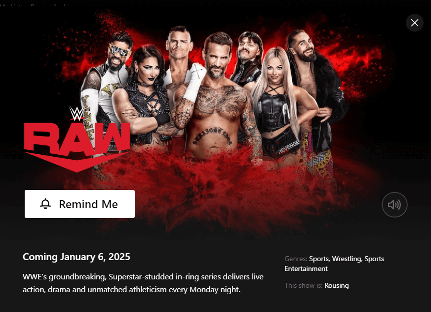 Wwe Raw Netflix Landing Page