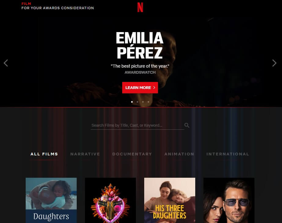 Netflix Awards Website For 2024