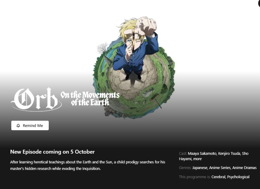 Orb On The Movements Of The Earth Coming To Netflix Weekly October 2024