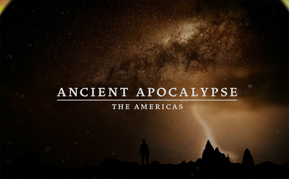 Tarjeta de título para la temporada 2 de Ancient Apocalypse: Las Américas