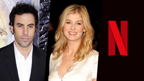 'Ladies First' Rosamund Pike ve Sacha Baron Cohen'i Yeni Netflix Komedi Makalesi Teaser Fotoğrafında Bir Araya Getiriyor