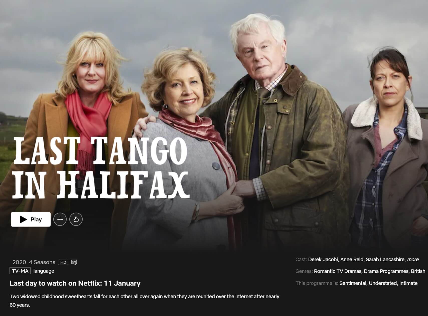 Removal Notice On Last Tango In Halifax On Netflix