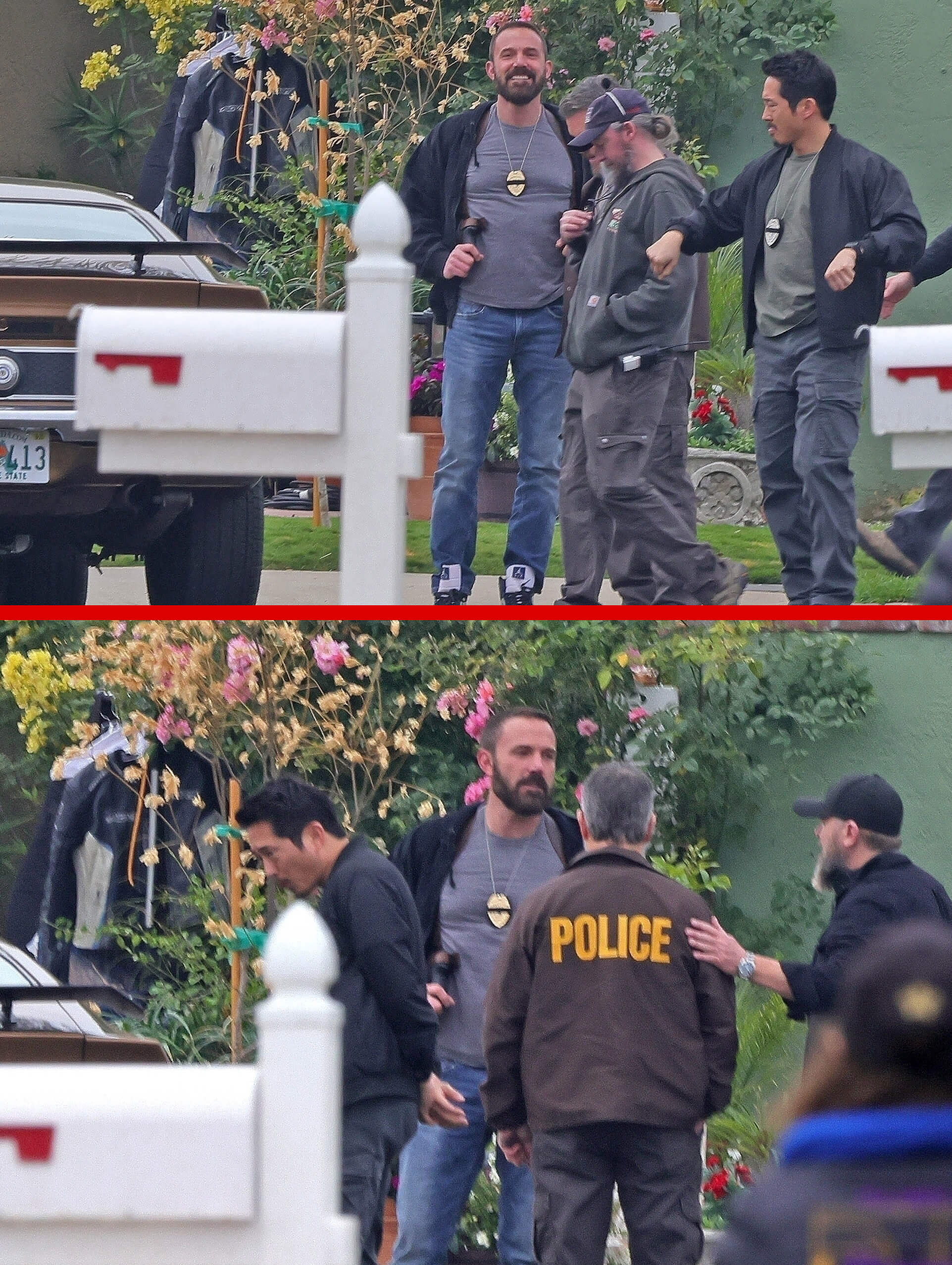 *exclusive* Back To Work! Ben Affleck Appears Fresh And Muscular Filming First Scenes Of New Thriller 'rip' With Bff Matt Damon In Los Angeles ** Web Must Call For Pricing **