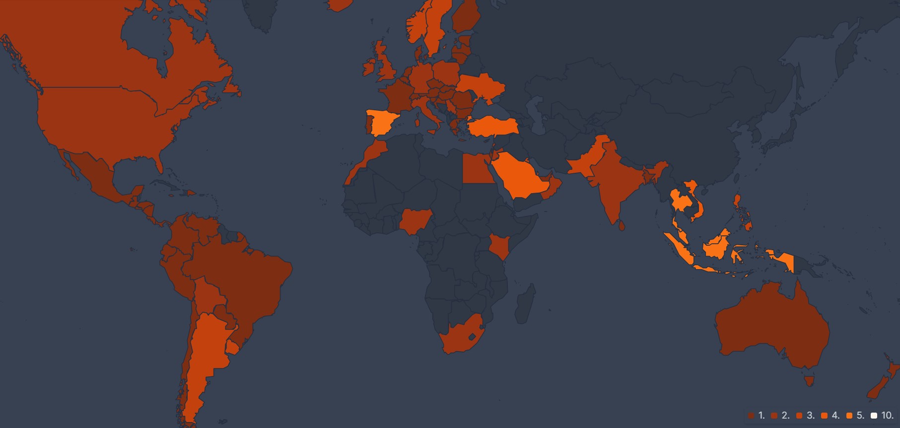 Heatmap for popularity for XO, Kitty Season 2