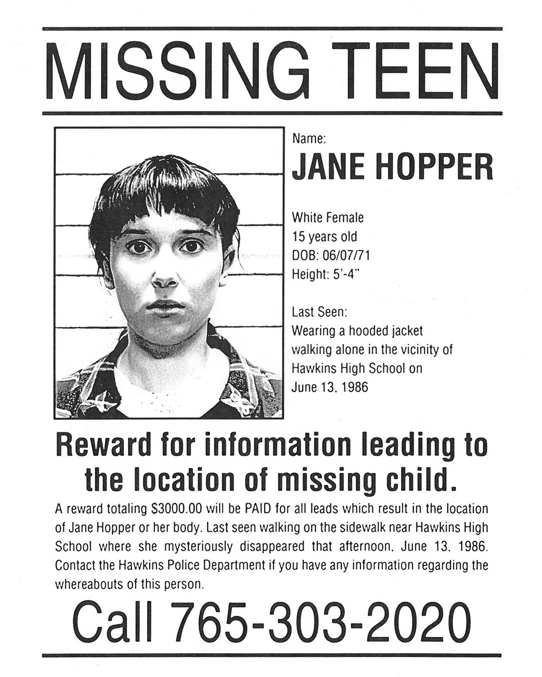 Jane Hopper Missing Netflix